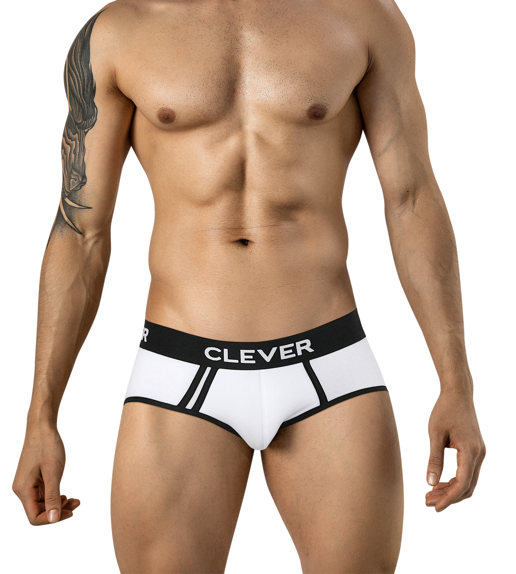 Clever Piping Brief - Blanco